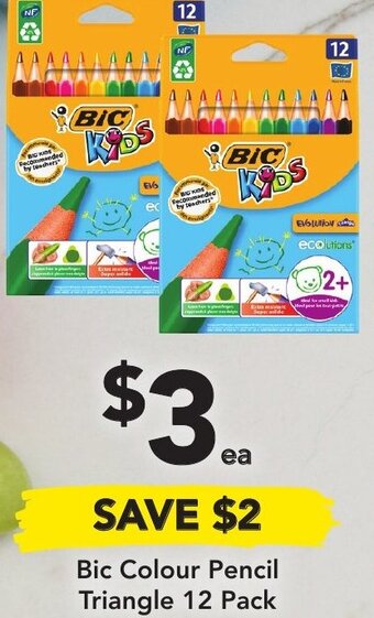 Drakes BIC Colour Pencil Triangle 12 Pack offer