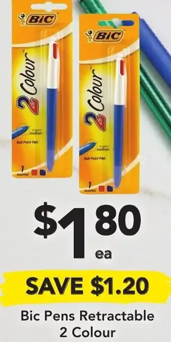 Drakes BIC Pens Retractable 2 Colour offer