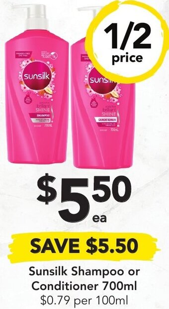Drakes Sunsilk Shampoo Or Conditioner 700ml offer
