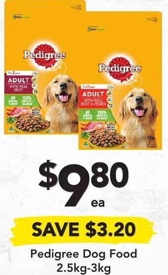 Drakes Pedigree Dog Food 2.5kg-3kg offer