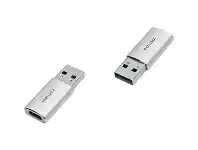 Officeworks Comsol USB-A Male to USB-C Female Adapter Twin Pack offer