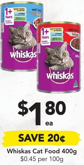 Drakes Whiskas Cat Food 400g offer