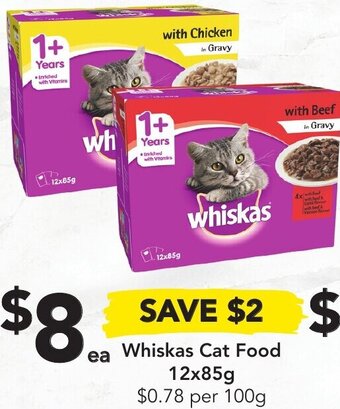 Drakes Whiskas Cat Food 12x85g offer