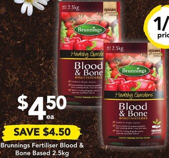 Drakes Brunnings Fertiliser Blood & Bone Based 2.5kg offer