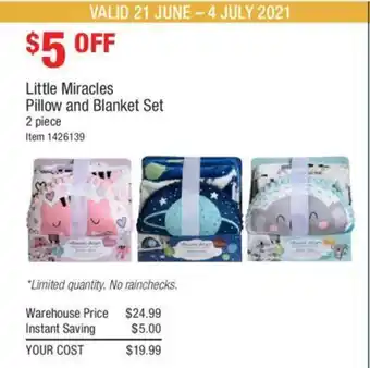 Costco Little Miracles Pillow and Blanket Set 2 Piece offer