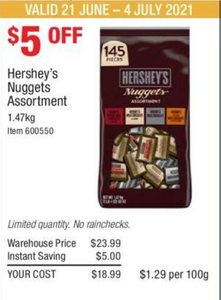 Hershey's Nuggets Assortment 1.47kg offer at Costco