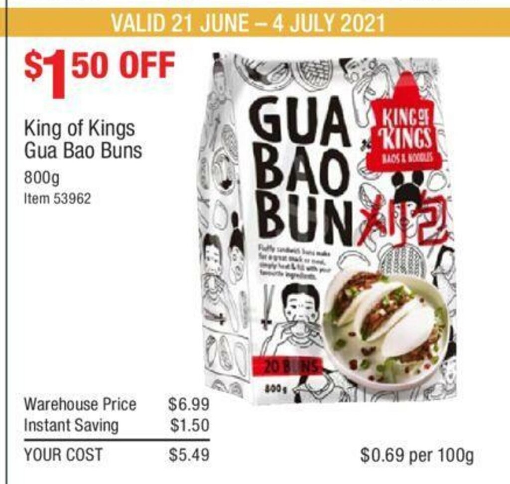 King of Kings Gua Bao Buns 800g offer at Costco