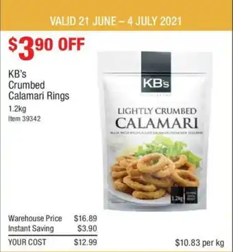KB's Crumbed Calamari Rings 1.2kg