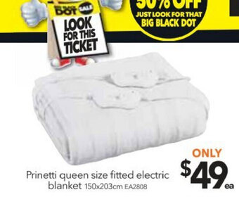 Cheap as Chips Prinetti Queen Size Fitted Electric Blanket 150x203cm offer