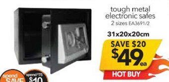 Cheap as Chips Tough Metal Electronic Safes 31x20x20cm offer