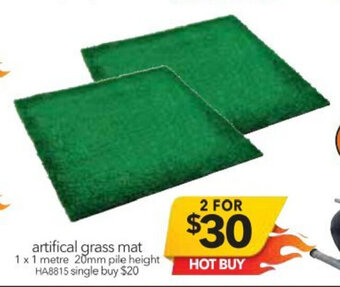 Cheap as Chips Artificial Grass Mat 1 x 1 Metre 20mm pile height offer