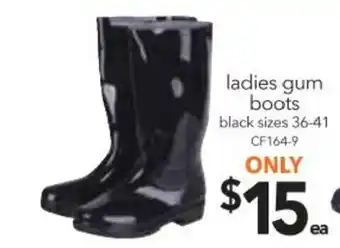 Cheap as Chips Ladies Gum Boots Black Sizes 36-41 offer