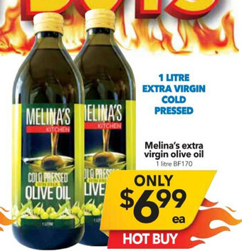 Melina's Extra Virgin Olive Oil 1 Litre