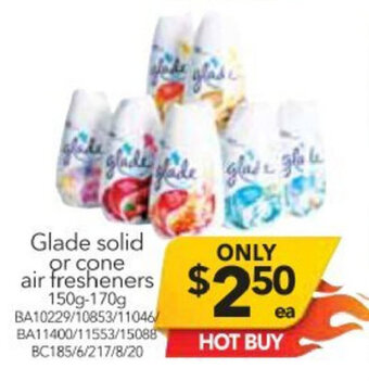 Glade Solid or Cone Air Fresheners 150g - 170g