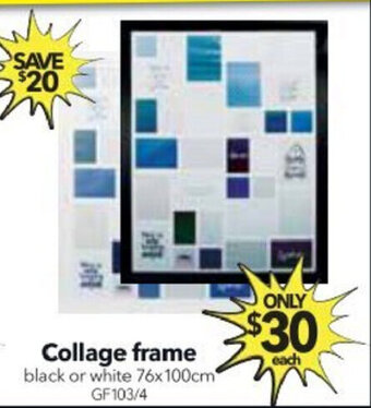 Cheap as Chips Collage Frame Black or White 76x100cm offer