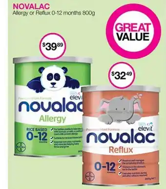 Priceline Novalac allergy or reflux 0-12 months offer