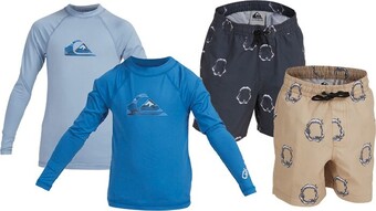BCF Kids & youth quiksilver rashies & boardshorts offer