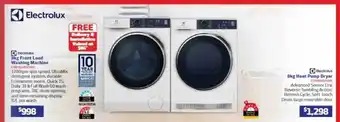 Retravision Electrolux 9kg front load washing machine electrolux 8kg heat pump dryer offer
