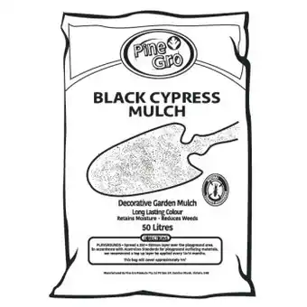 Bunnings Pine gro 50l black cypress mulch offer