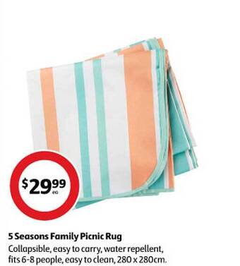 Coles 5 seasons family picnic rug offer
