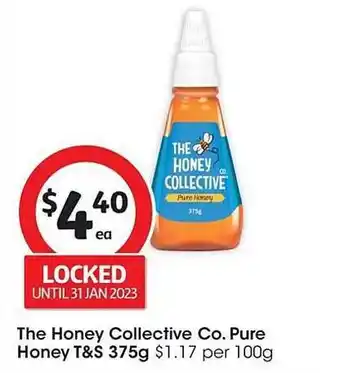 Coles The honey collective co. pure honey t&s 375g offer