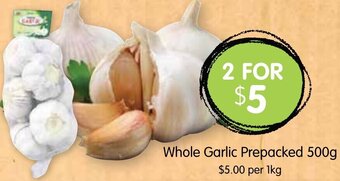 Spudshed Whole Garlic Prepacked 500g offer