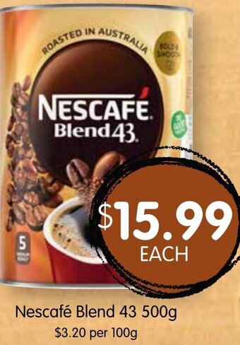 Spudshed Nescafé Blend 43 500g offer