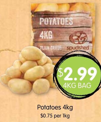 Spudshed Potatoes 4Kg offer