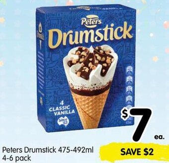 Spar Peters Drumstick 475-492ml 4-6 Pack offer