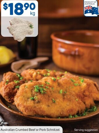 Foodland Australian Crumbed Beef or Pork Schnitzel offer