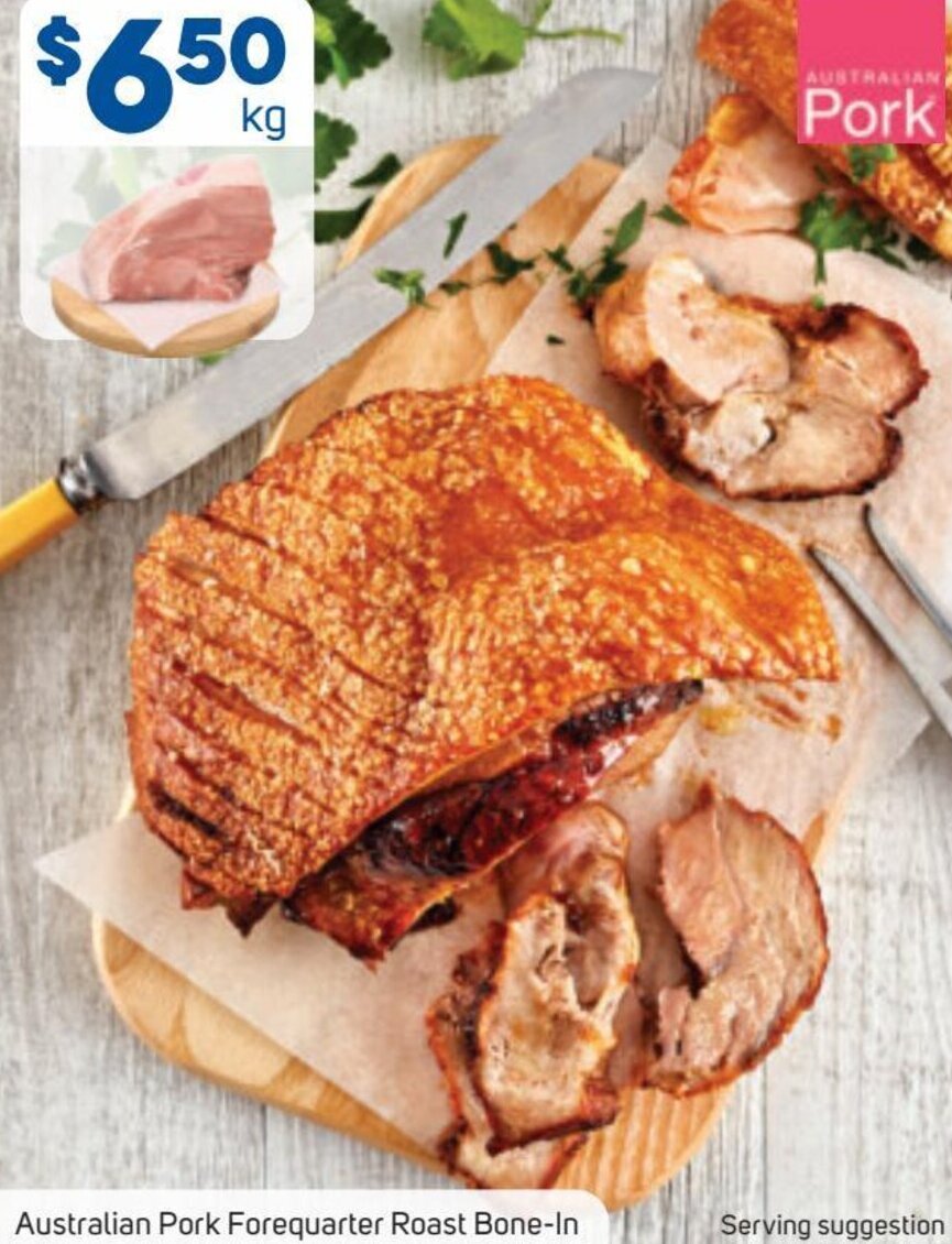 Australian Pork Forequarter Roast Bonein offer at Foodland