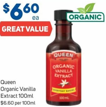 Foodland Queen Organic Vanilla Extract 100ml offer