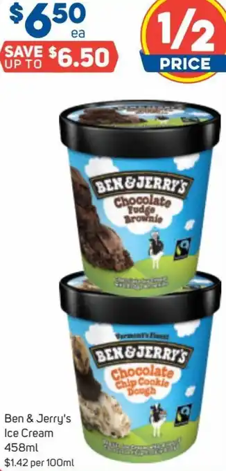 Foodland Ben & Jerry's Ice Cream 458 ml offer