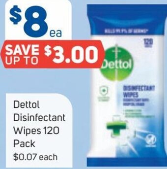 Foodland Dettol Disinfectant Wipes 120 Pack offer
