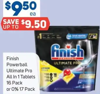 Foodland Finish Powerball Ultimate Pro All inn 1 Tablets 16 Pack offer