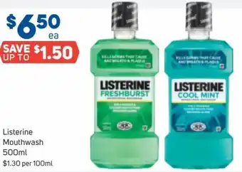 Foodland Listerine Mouthwash 500 ml offer
