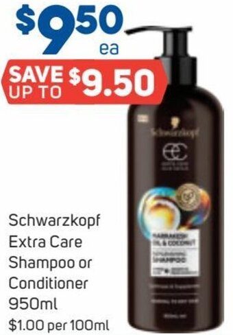Foodland Schwarzkopf Extra Care Shampoo or Conditioner 950ml offer