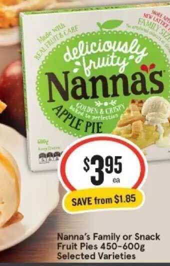 Nanna's family or snack fruit pies