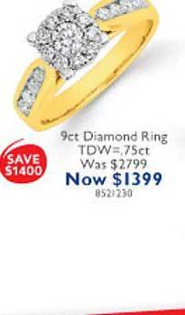 Prouds 9ct diamond ring offer