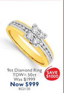Prouds 9ct diamond ring offer