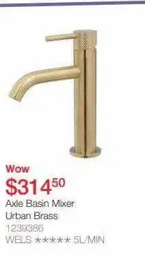 Beaumont Tiles Axle basin mixer urban brass offer