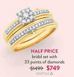 Bridal set with 33 points of diamonds