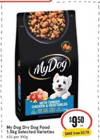 IGA My dog dry dog food 1.5kg offer