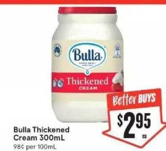 IGA Bulla thickened cream 300ml offer