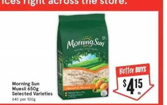 IGA Morning sun muesli offer