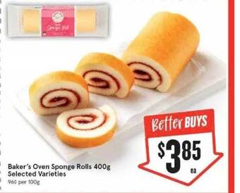 IGA Baker's oven sponge rolls 400 g offer