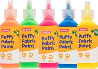 Officeworks Kadink 5 pack 22ml puffy fabric paint offer