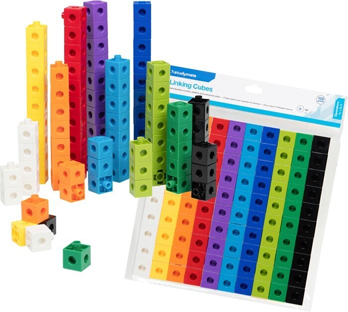 Studymate 100 pack linking cubes offer at Officeworks