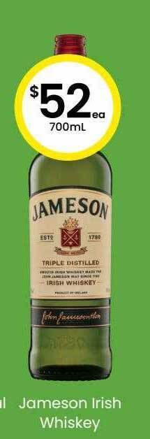 The Bottle O Jameson irish whiskey offer