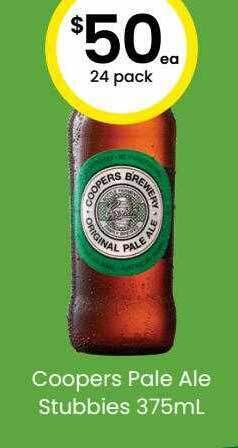 The Bottle O Coopers pale ale stubbies 375ml offer